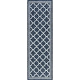 thumbnail image 3 of Bliss Rugs Geometric Indoor Outdoor Rug Water Resistant Runner Rug for Patio, Hallway, Entryway, Deck, Navy ,3' x 10', 3 of 8