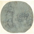 thumbnail image 2 of Lazzaro Baldi 15x15 Gold Ornate Wood Frame and Double Matted Museum Art Print Titled - The Apocalyptic Woman with the Dragon (1658), 2 of 4