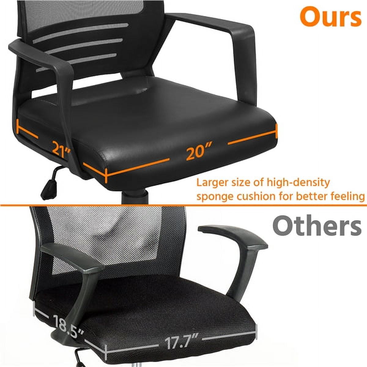 Yaheetech Set of 2 Swivel Office Chair with Leather Padded Seat and Armrests, Black