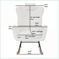 thumbnail image 4 of Rocking Chair for Nursery Living Room, White Teddy Upholstered Ergonomic Rocker | Teddy Plush | Teddy Thick Cushion, 4 of 7