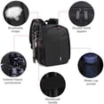 thumbnail image 2 of Mochila para cámara con compartimento para fotografía DSLR/sin espejo con divisores acolchados Movsou camera bag-7, 2 of 9