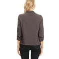 thumbnail image 5 of MOA COLLECTION Women's Solid Fitted Blazer 3/4 Sleeve Open Front Casual Design, 5 of 6