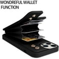 thumbnail image 2 of Wallet Case Compatible with iPhone 13 Pro Max with Card Holder [Built in 360 Rotation Ring Kickstand] PU Leather Shockproof Anti-Scratch Slim Protective Cover for Women-Black, 2 of 6
