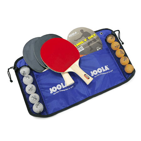JOOLA Family Set Regulation Size Table Tennis Bundle with Carrying Case, 4ct Ping Pong Paddles, 10ct Ping Pong Balls