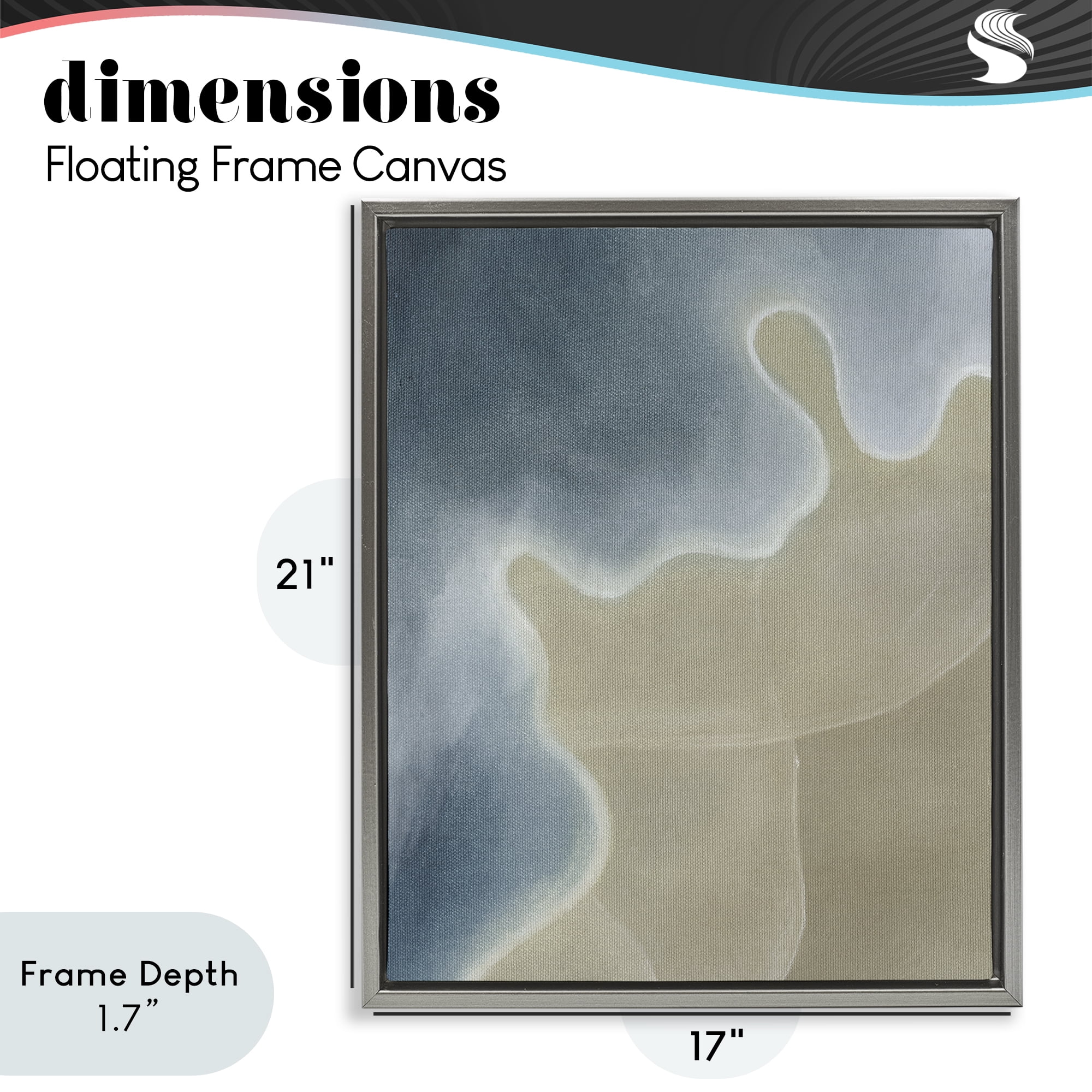 Stupell Industries Turning The Tides Abstract Gray Framed Floater Canvas Wall Art, design by Grace Popp