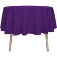 thumbnail image 1 of LAICAIW Nappe Ronde - 48 Pouces - Résistante à l'Eau, Anti-Déversement, Lavable, Nappe en Polyester, Tissu Décoratif, Housse de Table pour Table à Manger, Buffets, Fêtes et Camping, Violet, 1 of 7