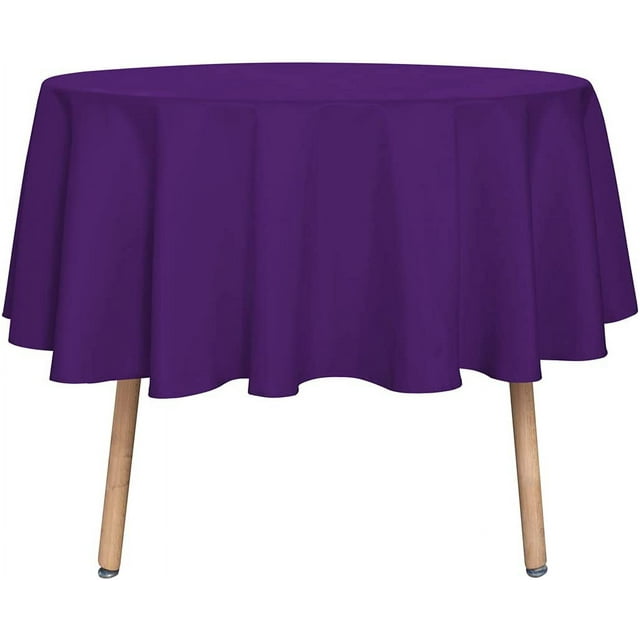 LAICAIW Nappe Ronde - 48 Pouces - Résistante à l'Eau, Anti-Déversement, Lavable, Nappe en Polyester, Tissu Décoratif, Housse de Table pour Table à Manger, Buffets, Fêtes et Camping, Violet