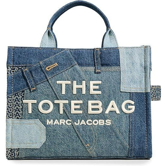 Marc Jacobs The Deconstructed Denim Medium Tote Bag - Indigo Multi
