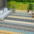 thumbnail image 5 of Waterproof Outdoor Rug Modern Patio Plastic Straw, Stain-Resistant Reversible RV Mat, Geometric Indoor Outdoor Carpet for Patio Camping Backyard Deck Garden, 5 of 9