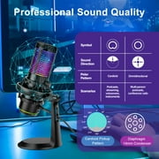 EEEkit USB Condenser Gaming Microphone with Noise Cancelling, 2 Polar Patterns, Mute, Gain for Recording/Podcasting/Streaming, Desktop Microphone Fit for Computer PC/MAC/PS5/Android