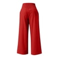 thumbnail image 5 of ManxiVoo High Waisted Wide Leg Pants for Women Bow Print Pattern Lounge Trousers Elastic Waist Comfort Fit for Casual Outing and Travel S Size Red, 5 of 8
