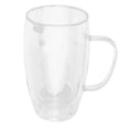 thumbnail image 1 of Taza de café con aislamiento de oficina, de vidrio transparente de doble pared con asa 450ml, 1 of 9