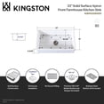 thumbnail image 5 of Gourmetier KGKFA331810DS Arcticstone 33-Inch Solid Surface White Stone Apron-Front Single Bowl Farmhouse Kitchen Sink with Strainer and Grid in Matte White/Brushed, 5 of 7