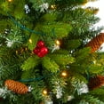 thumbnail image 4 of Nearly Natural 56" Snow Tipped Spruce Artificial Christmas Tree with Frosted Berries and Pinecones, Prelit with Clear LED Lights, 4 of 6