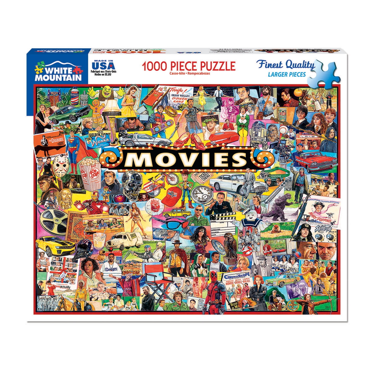 Puzzle Adulte 1000 Pièces – Lake Mountain Voile Blanc, 75x50 Cm, Lettres Au Dos, Avec Accessoires