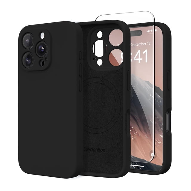 Funda magnética SuydanBox para iPhone 16 Pro 6.3 negra