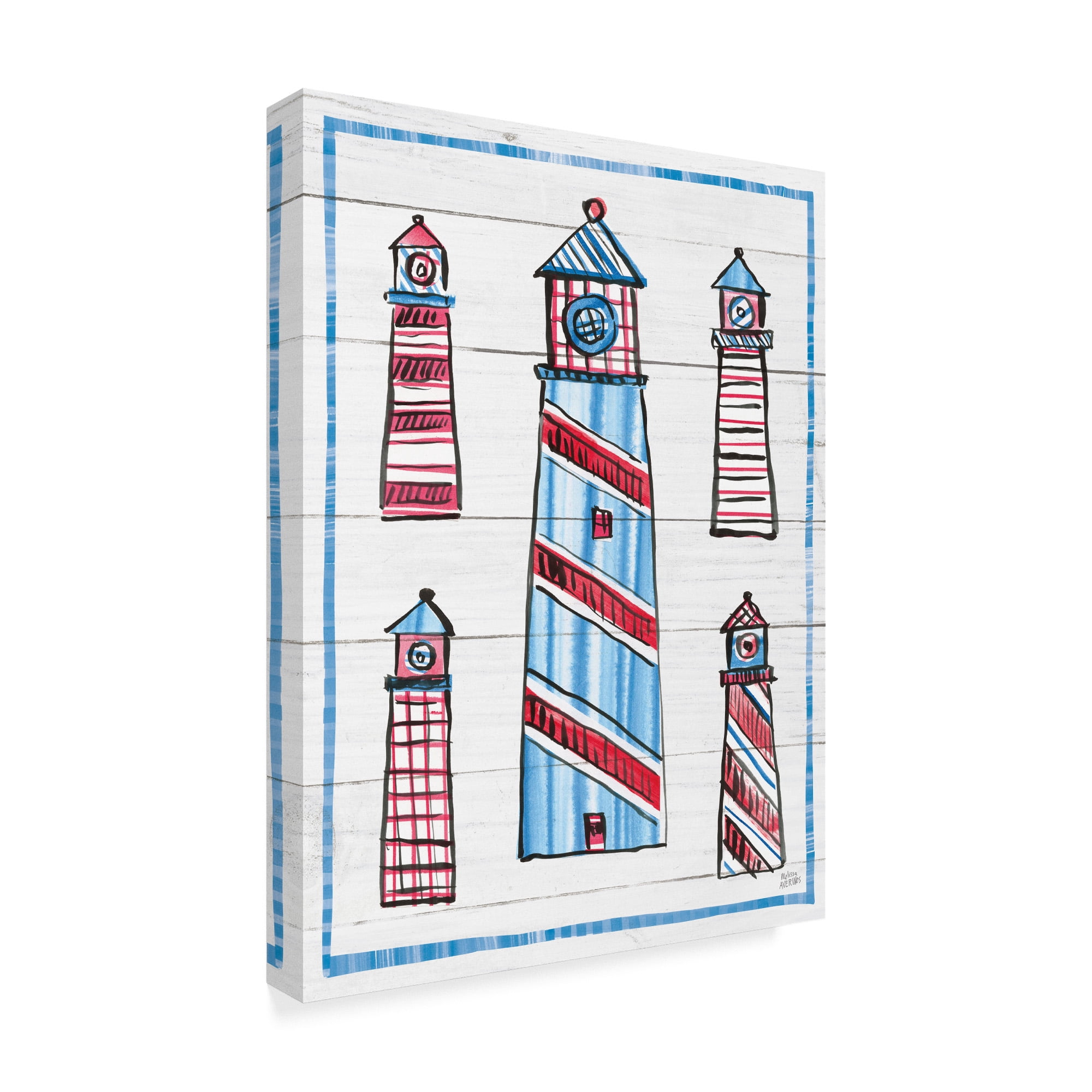 Trademark Fine Art 'Coastal Americana II Shiplap' Canvas Art by Melissa Averinos