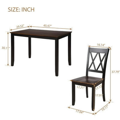Black Dining Table Set For 4 Modern 5 Piece Room Sets With Chairs Heavy Duty Wooden Rectangular Kitchen Home Living Restaurant L865 In Piece Dining Room Table Sets, What Size Chairs For 30 Inch Table