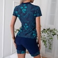 thumbnail image 5 of idosla Women 2 Piece UPF 50+ Rash Guard Short Sleeve Half Zip Swim Shirt Built in Bra Swimsuit with Boyshort Bottom (Navy, XXL), 5 of 8