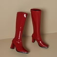thumbnail image 4 of Red Womens Long Boots With High Heel And Back Zipper For Winter Comfort And Style, 4 of 9