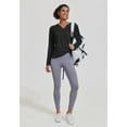 thumbnail image 3 of Pinspark Womens Long Sleeve Shirts Workout Tops V Neck Twist Front Hiking Yoga Running Casual T-Shirt, 3 of 6