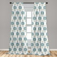 thumbnail image 5 of Ambesonne Tattoo Curtains, Aquarelle Compass Travel, Pair of 28"x95", Blue Black Yellow, 5 of 5
