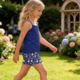 thumbnail image 6 of Busydd Girls 2 Piece Sets 4-15 Years Casual Summer Breathable Matching Outfits Solid Color Tank Tops and Floral Print Shorts 7-8 Years, 6 of 7