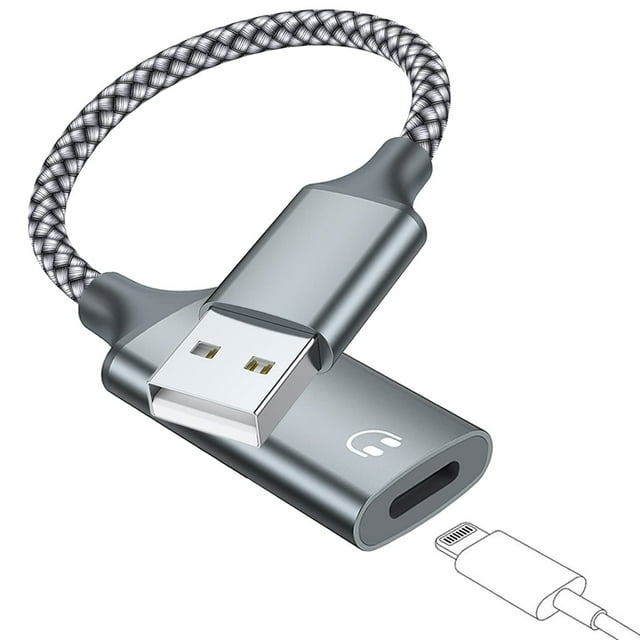 Cable adaptador de audio USB A a Lightning USB 3.0 macho a hembra