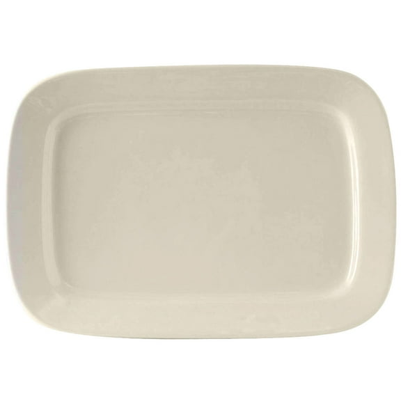 Tuxton China BEH-170A Plate, 17" x 11-3/4" x 1-1/2" H, rectangular, medium rim, microwave & dishwasher safe, oven proof, fully vitrified, lead-free, ceramic, DuraTux, Case of 4