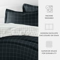 thumbnail image 4 of Duvet Cover Set - Ultra Soft & Breathable - Reversible Navy Rustic Windowpane for Twin/TwinXL Bedding by Comfort Canopy, 4 of 20