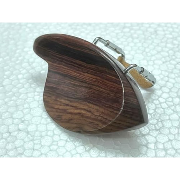MUSICAL STRING Violin Stubar Chinrest 4/4 rosewood wood Violin Parts, with chrome U Clamp$$Music