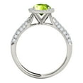 thumbnail image 4 of Mauli Jewels Rings for Women 1.20 Carat Diamond And Round Shaped Peridot Ring 4-prong 10K White Gold, 4 of 7