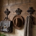thumbnail image 3 of Fmxomd Rustic Cast Iron Coat Hooks (1Pack), Wall Mounted, Farmhouse Decorative, Heavy Duty Wall Hooks for Hanging Coats, Hats, Towels, 3 of 9