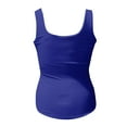 thumbnail image 4 of GXIPO Womens Square Neck Double Lined Tank Tops Low Back Fitted Sleeveless Tops Royal Blue M, 4 of 6