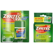 Zyrtec 24 Hour Allergy Relief Tablets, Bundle with 1 x 45ct and 1 x 3ct Travel Pack, 48 Piece Assortment