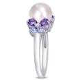 thumbnail image 3 of Everly Women's Cultured Pearl and Amethyst Tanzanite Sterling Silver Ring, 3 of 7
