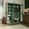 thumbnail image 4 of 100% Solid Wood 48.5" Pantry China Cabinet with Clear Glass Doors, 2-Drawers and Adjustable Shelves, 4 of 4