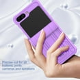 thumbnail image 5 of ELEHOLD Rugged Case for Samsung Galaxy Z Flip 5, Hybrid Heavy Duty Shockproof Case with Foldable Hidden Kickstand Belt Clip Holster Full Body Protective Case for Samsung Z Flip 5,Purple, 5 of 7