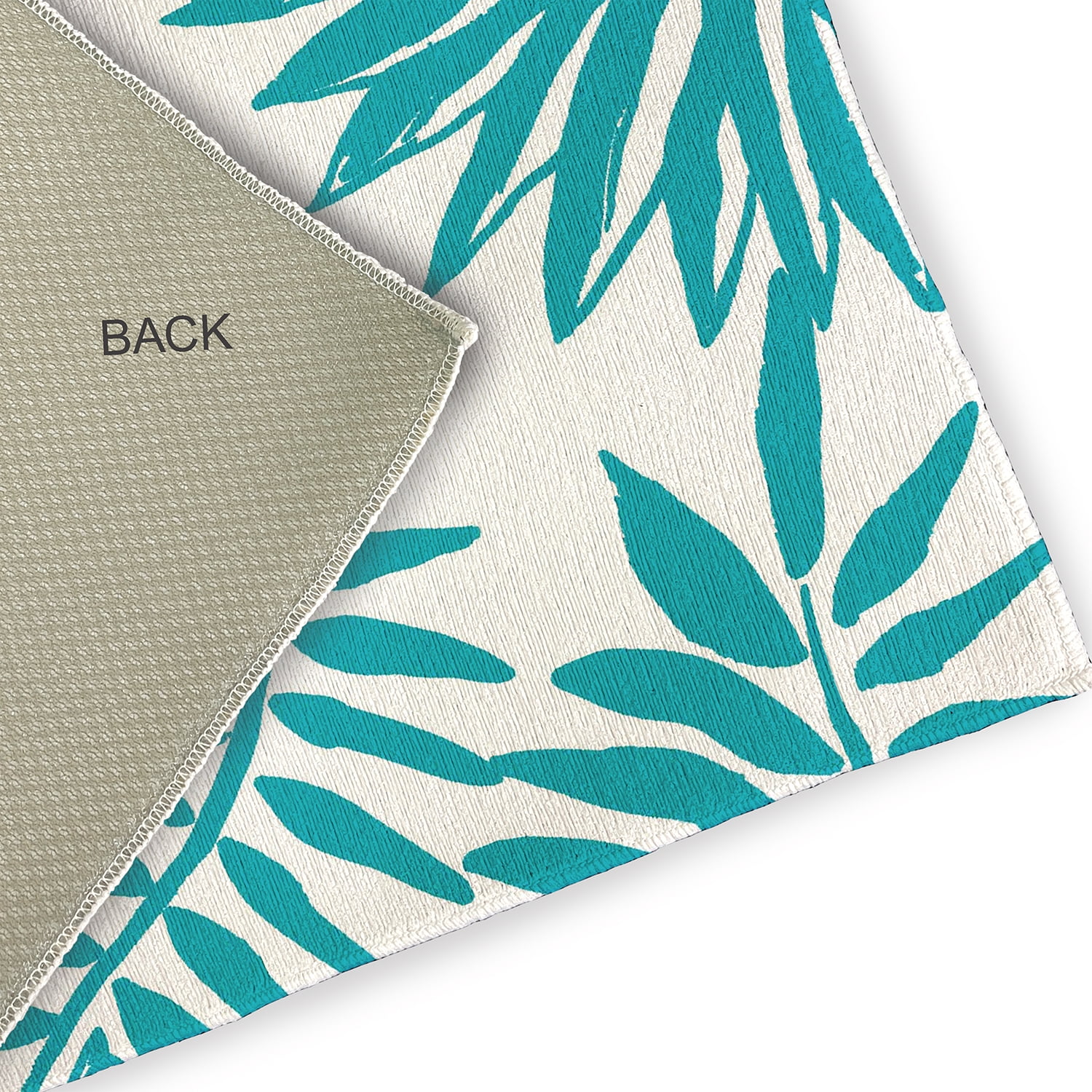 Simply Daisy 5' x 7' Explorer Blue Pineapple Leaves Spring Chenille Indoor/Outdoor Rug