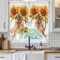 thumbnail image 4 of Sunflower Kitchen Window Curtains, Swag Curtains Valance for Bedroom Living Room Bathroom, Orange Yellow Floral Painting Watercolor Rod Pocket Window Treatment Curtain Block Drapes 2 Panels 36"x45", 4 of 9