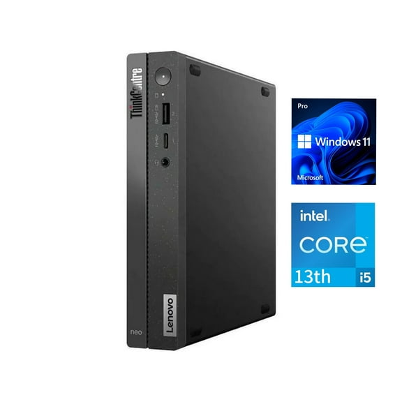 New Lenovo ThinkCentre neo 50q Gen 4 12LN000CUS Desktop Computer, Intel Core i5 13th Gen i5-13420H, 64 GB, 1 TB SSD, Tiny, Windows 11 Pro Black