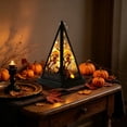 thumbnail image 5 of Vintage Halloween Pyramid LED Handheld Wind Lamp, Witch Skull Pumpkin Decor Light, Ambient Tabletop Ornament for Indoor Household Holiday Scene Display, 5 of 7