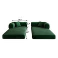 thumbnail image 4 of 78.8" Modular Sectional Sofa with Pillow, Back Support and Armrest, Convertible Floor Sofa Bed with Support Rods, Boneless Sleeper Couch for Living Room,Bedroom, Green, 4 of 9