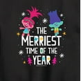 thumbnail image 3 of Trolls - The Merriest Time Of The Year Poppy and Branch - Toddler & Youth Crewneck Fleece Sweatshirt, 3 of 5