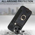 thumbnail image 6 of for iPhone 14 Pro Case Card Holder Wallet,Ring Holder Stand,RFID-Blocking,Wrist Strap,Camera Protector,Leather Shockproof Protective  14 Pro Phone Flip Cases Cover 2023 (Black), 6 of 14
