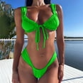 thumbnail image 2 of Afdoent Bikini Sets For Women New Lace Up Bikini Solid Color Split Women's Swimsuit Good Selling Set Beach Swimwear, 2 of 4