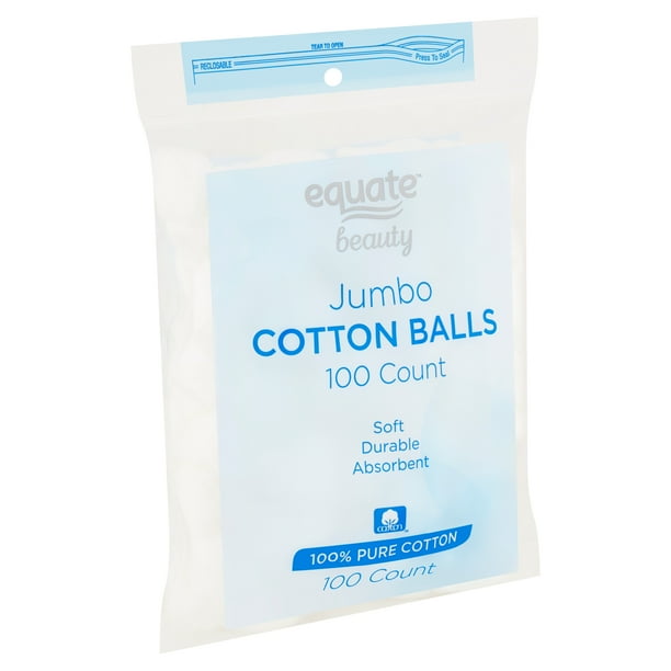 Equate Beauty Jumbo Cotton Balls, 100 Ct