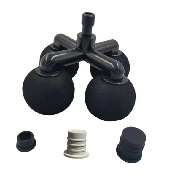 Cabezal de de 4 bolas de repuesto, cabezales suaves de con adaptadores de silicona de 3 tamaños para abdomen, accesorios lumbares para
