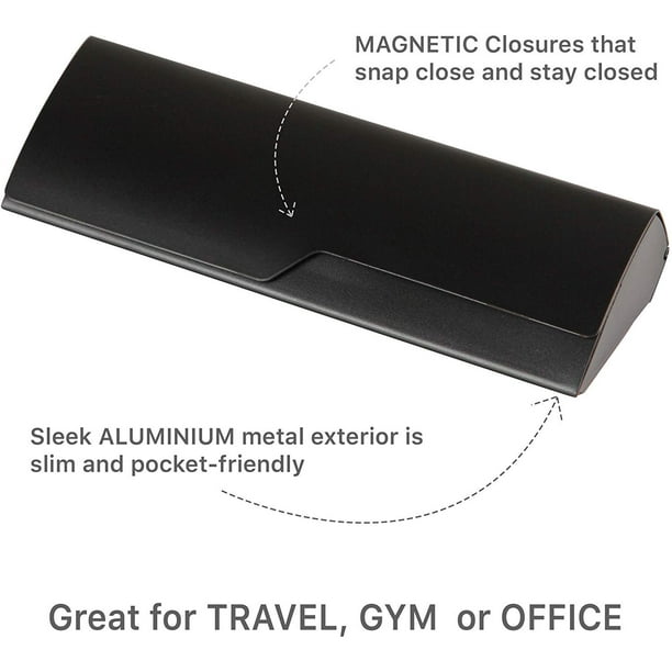 Aluminum Eyeglass Case Hard Shell For Small Frames In Black