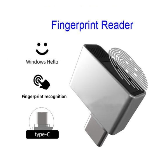 Advanced Windows Hello Compatible Fingerprint Scanner Fast Authentication for Users Fingerprint Logger, Type-C